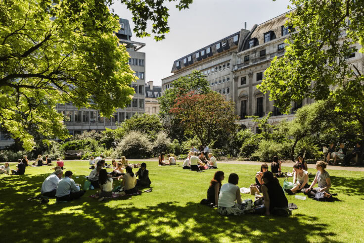 People in the garden of st james's square