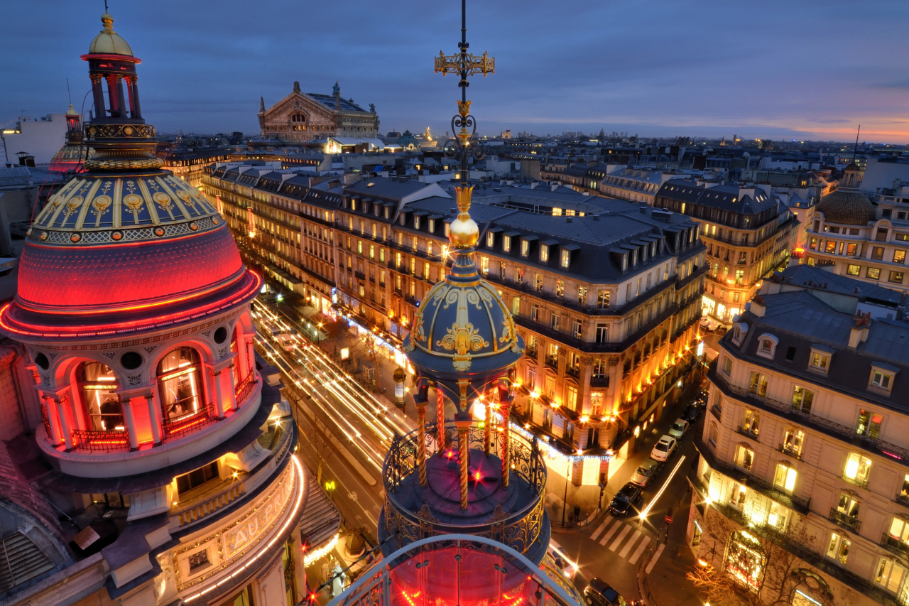 Vue de nuit haussmann